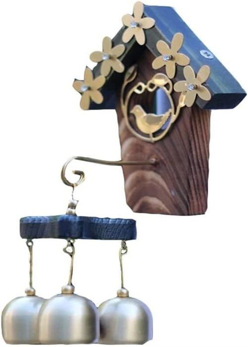 Carillon à Vent Extérieur CHSEROK En Acier Inoxydable 3D - 100x100mm, Coloré, Pour Jardin, Balcon, Anti-oiseaux