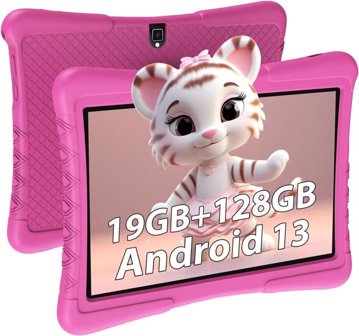 Tablette Tactile 10.1 Pouces LNMBBS 19Go+128Go Android 13 Octa-Core 5G WIFI/Bluetooth 8000mAhTYPC-C Rose