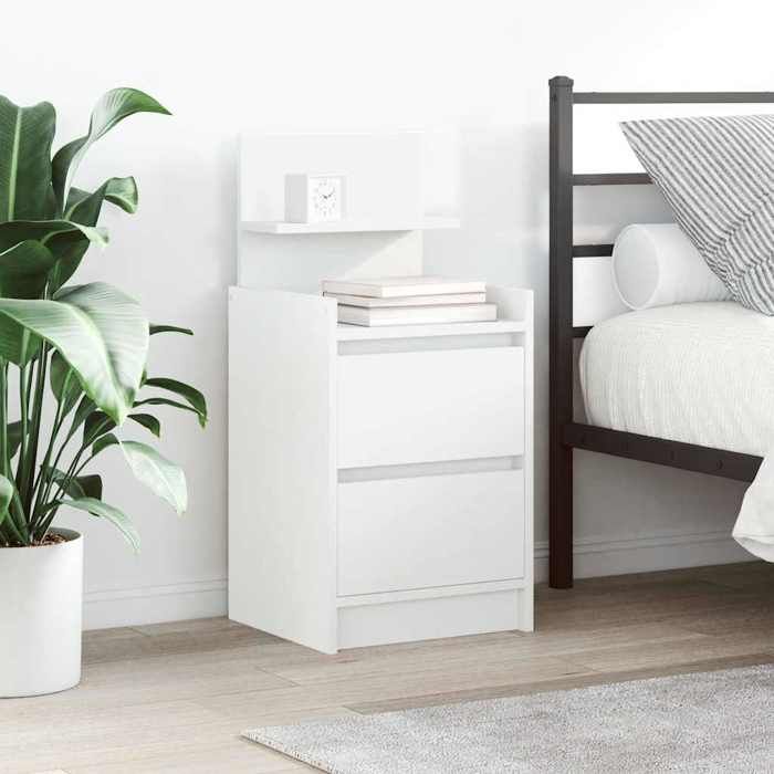 vidaXL Table de chevet avec 2 tiroirs blanc 38x34x80 cm meuble de chevet table dappoint armoire de lit armoire de 861355
