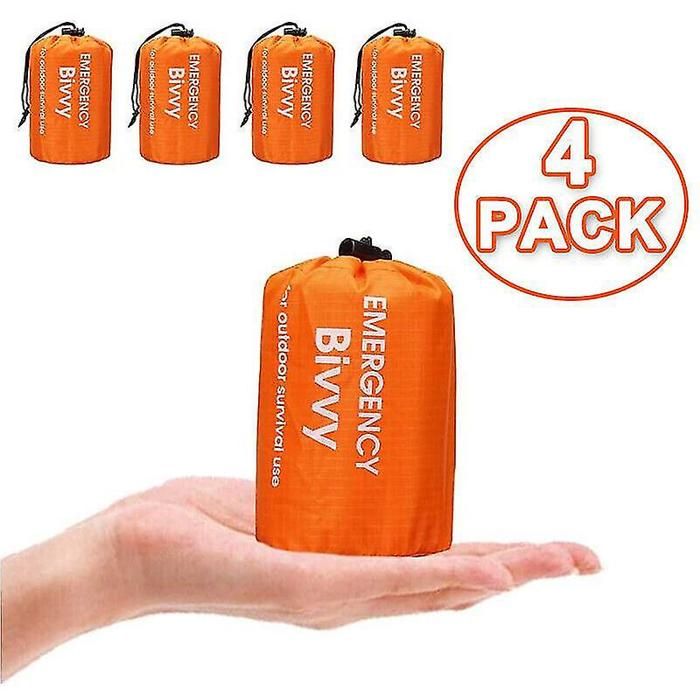 Lot de 4 sacs de couchage thermiques et imperméables durgence pour camping et survie