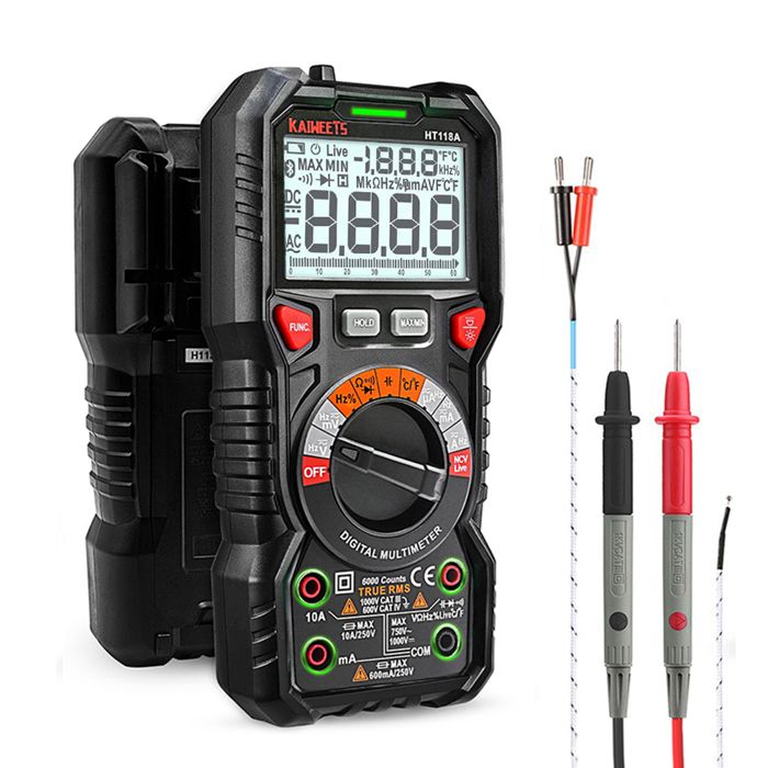 KAIWEETS-Multimètre numérique HT118A Ture RMS Multimètre à plage automatique Live