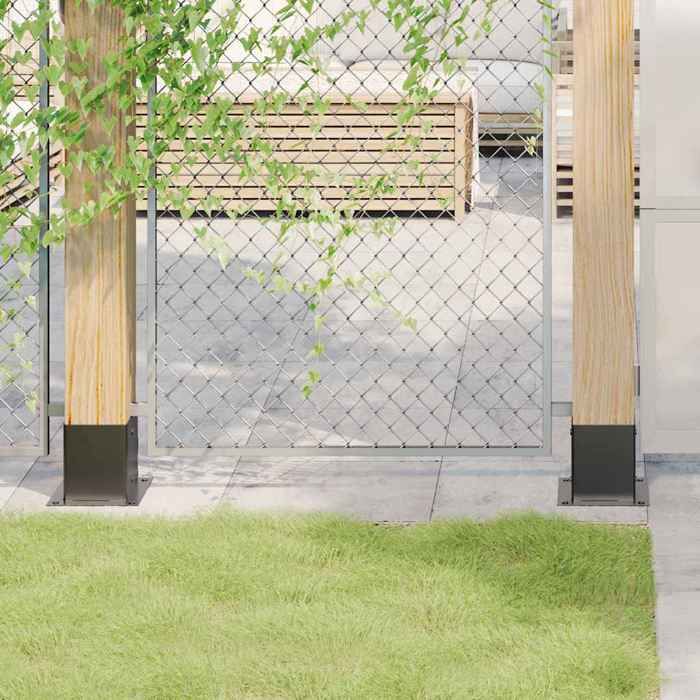 vidaXL Bases de poteau carrées 4 pcs 101x101 mm
