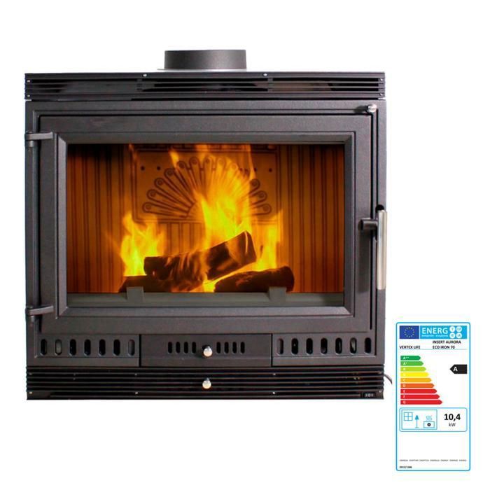 Insert à bois ventilé 10kW iron 70 Rendement 78 Fonte complète — free download