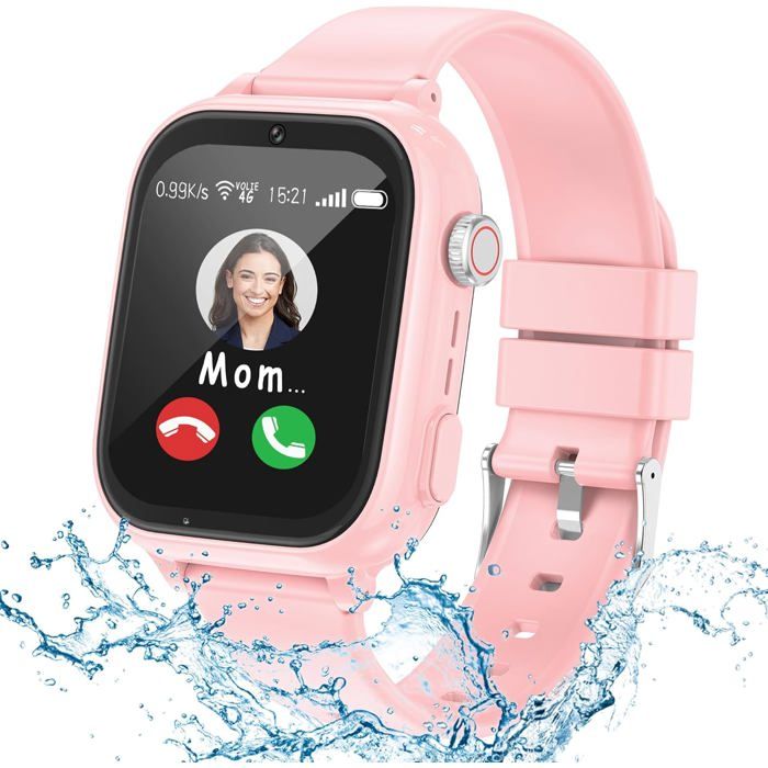 Montre Connectée Enfants 4G Avec Appel Vidéo Et GPS - Étanche IP68 - Mode école - Pour Filles Et Garçons