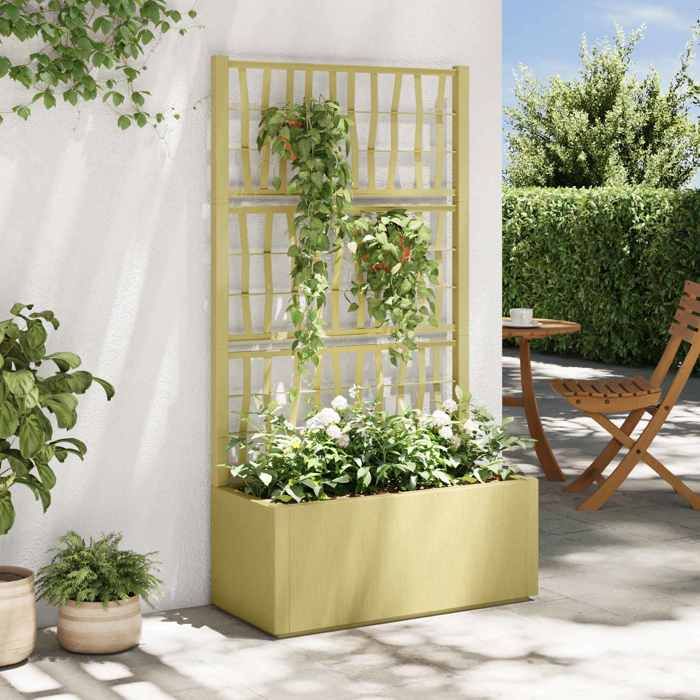 vidaXL Bac à fleurs avec Treillis 80 x 36 x 140 cm PP - vue 3