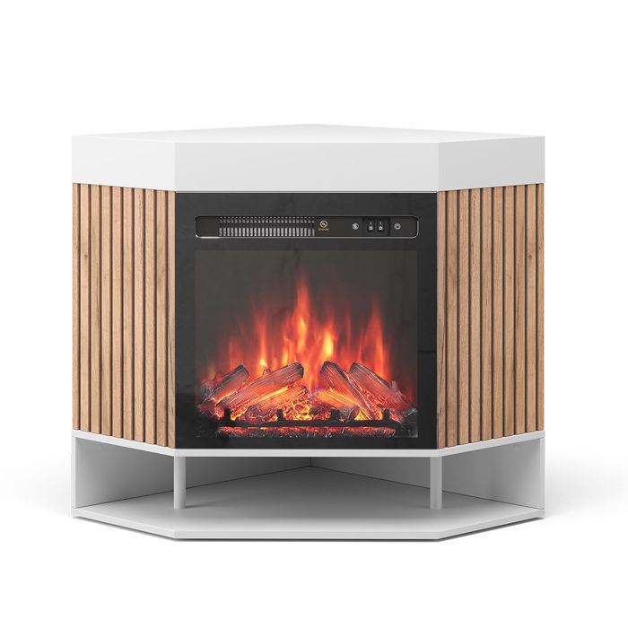 cheminée électrique Lynea 100cm avec effet de flamme réaliste et chauffage 1800W Blanc Vicco 51889