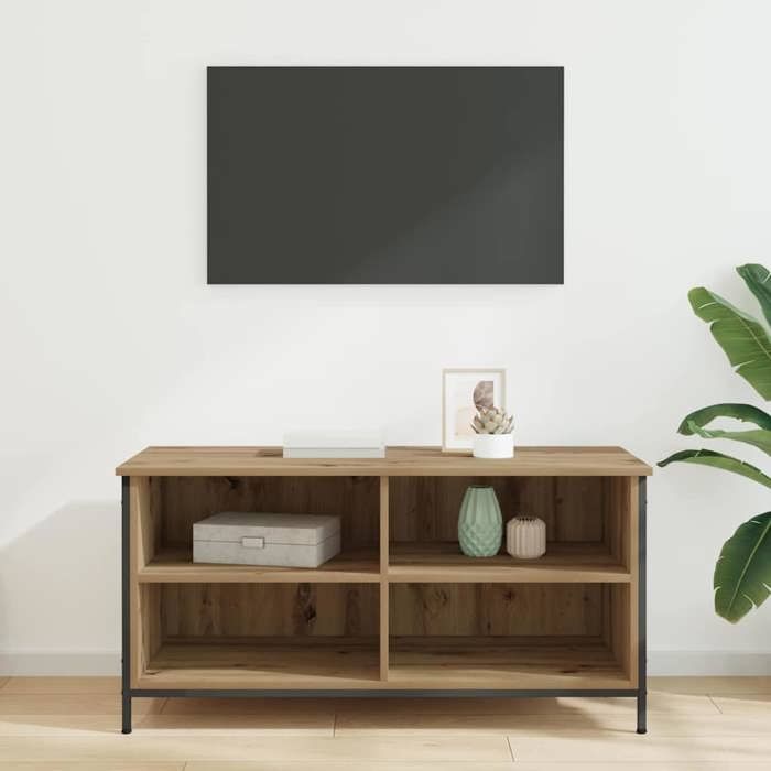 Cabinet TV - Marron - Meuble TV pour Télévision - 1 PC - Chêne artisanal 100x40x50 cm Bois dingénierie T2164