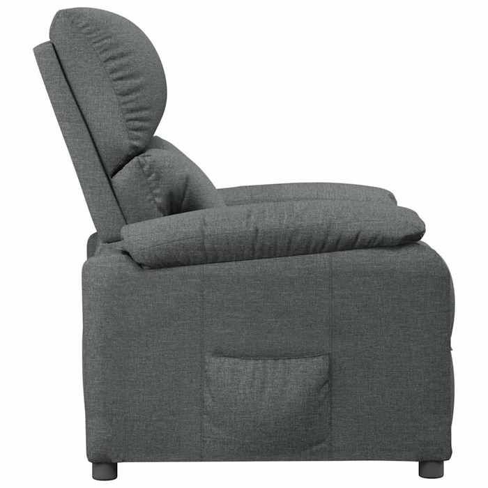 Fauteuil relax - Gris - Fauteuil inclinable - maximale : 110 kg - Gris foncé Tissu 70.5x90x100 cm F7162