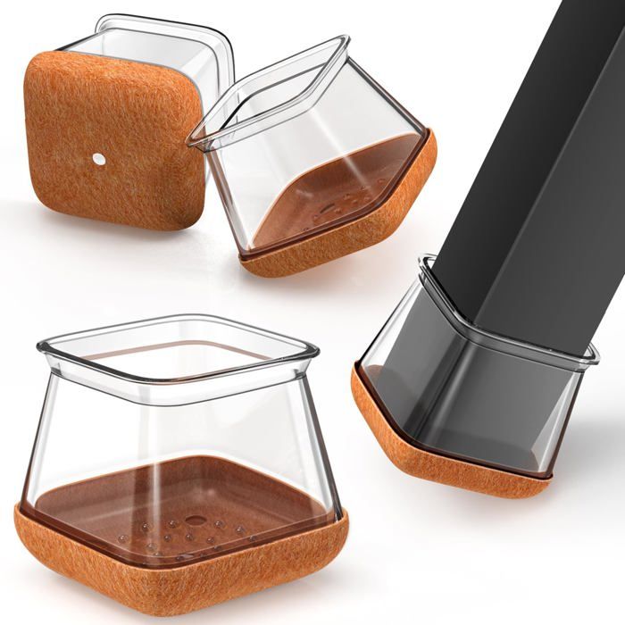 Embouts de protection pour pieds de chaise - Unbrand - Lot de 24 pièces - Silicone résistant - Feutre intégré