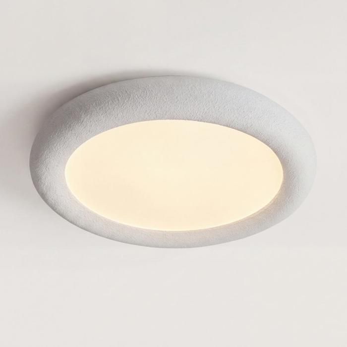 ElektraH Moderne Plafonnier Intérieur LED 35cm Lampe de Plafond Contemporain Abat-jour en Résine Design Rond Lumière Tricolore