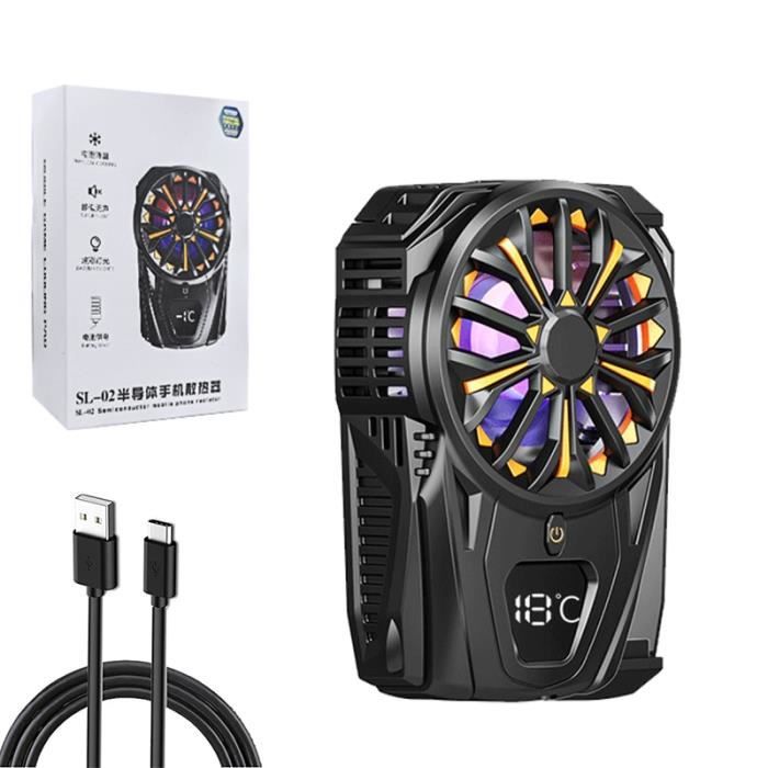 Refroidisseur Téléphone Double Ventilateur - Pour Jeux - Batterie 600mAh - Largeur 6.2-9.2 Cm