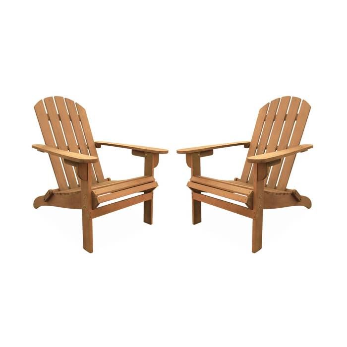 Lot de 2 fauteuils de jardin en bois - Adirondack Salamanca - Eucalyptus - SWEEEK - Look rétro - Bois dur FSC