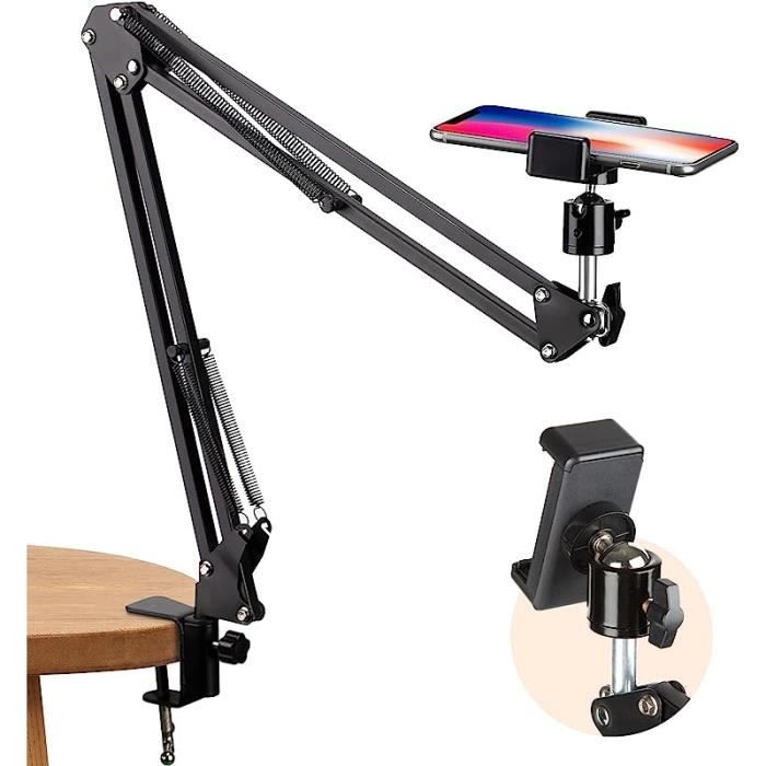 Support de Trépied - ZGEER - Articulé - Rotation 360° - Compatible Téléphone/Webcam - Noir