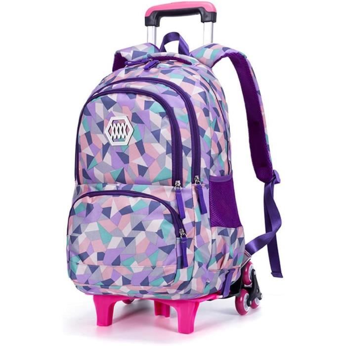 Cartable à Roulettes Enfant MITOWERMI - 6 Roues, Marron, 27 L - Neuf Avec étiquettes