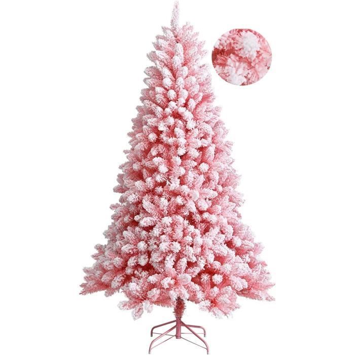 GYMAX Sapin de Noël 180 CM avec Neige, Sapin de Noël Artificiel avec