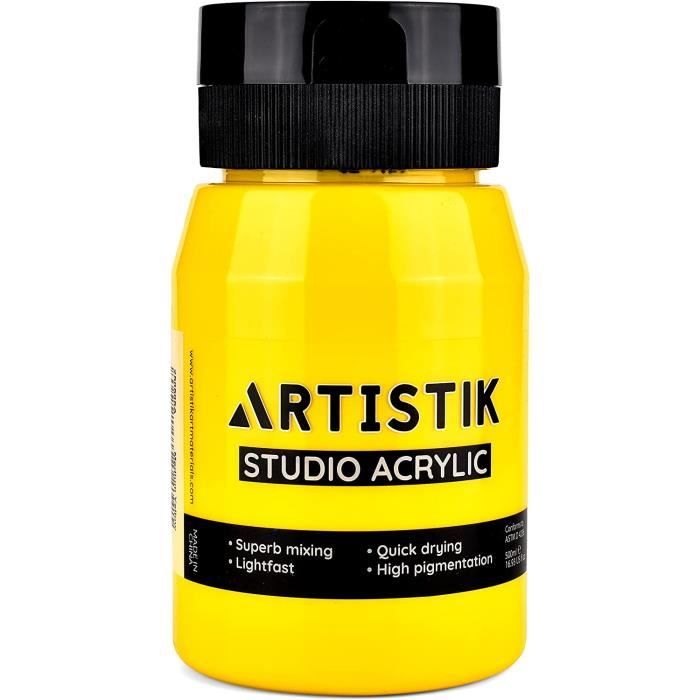 Pot de Peinture Acrylique de 500 ml Peinture Acrylique à haute pigmentation et couleurs