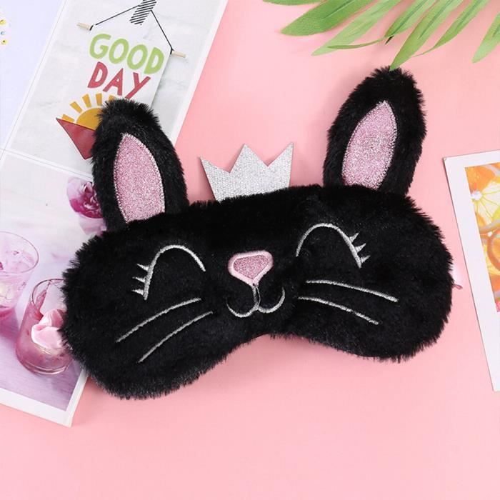 Masque De Sommeil Doux En Peluche Et Satin Blanc - Neuf Avec Emballage