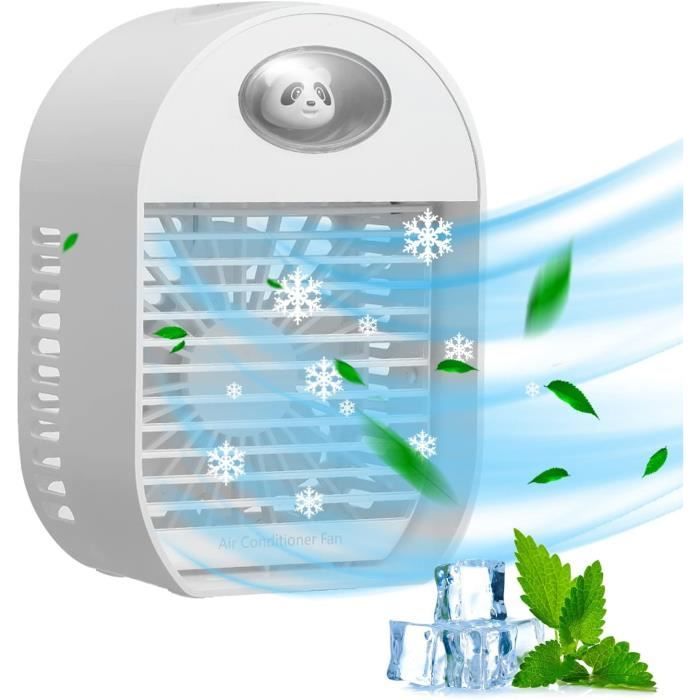 Climatiseur Portable Mignon - Mini Ventilateur Avec Réservoir D'eau 270ml, 3 Vitesses, Idéal Pour Bureau Et Extérieur - 3
