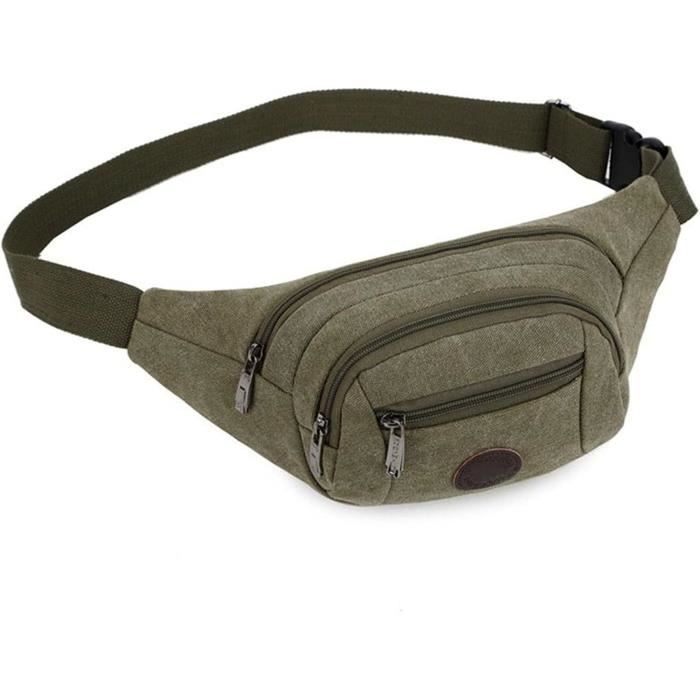 Daroplo Sac à ceinture pour homme et femme – Mini sac à ceinture avec sangle réglable – Sac de mode pour et, Noir , Taille