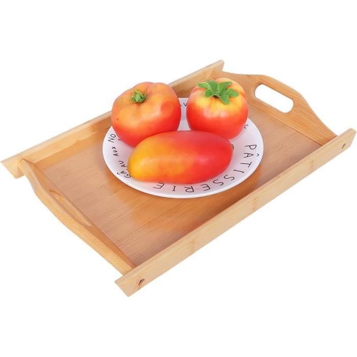 Plateau Service Bambou Rectangulaire Avec Poignées - 41x30x5cm Moderne Pour Cuisine Et Fêtes
