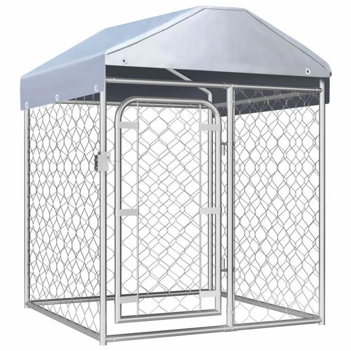 Chenil extérieur cage enclos parc animaux chien extérieur avec toit 100 x 100 x 125 Chenil extérieur cage enclos parc animaux chien extérieur avec toit 100 x 100 x 125