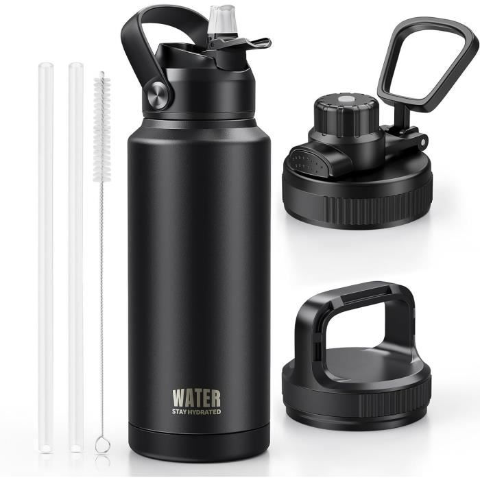 BOZ Gourde Isotherme En Acier Inoxydable 1L, Sans BPA, Isolation Sous