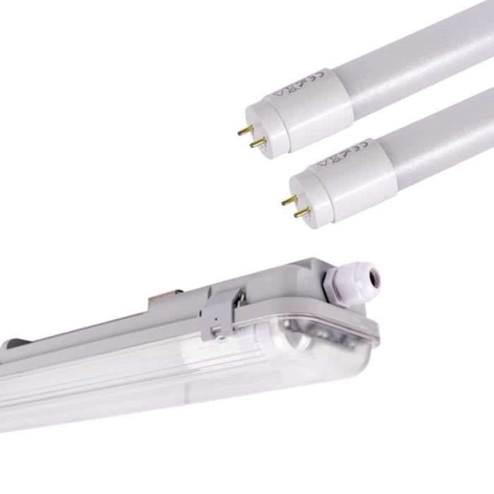 Kit Multiprise LED T8 150 Cm + Tube 24W Blanc Froid - Éclairage Puissant, Économique Et Facile à Installer