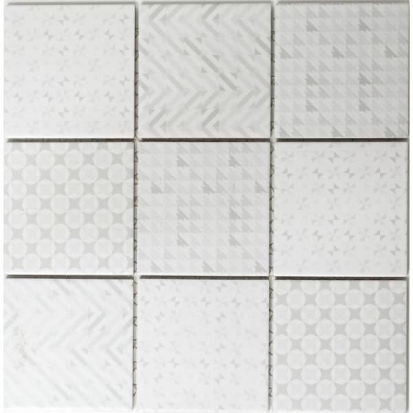Mosaïque Céramique Blanc Crème 22-0102-R10_b - Pour Cuisine Ou Salle De Bain - 1 Plaque