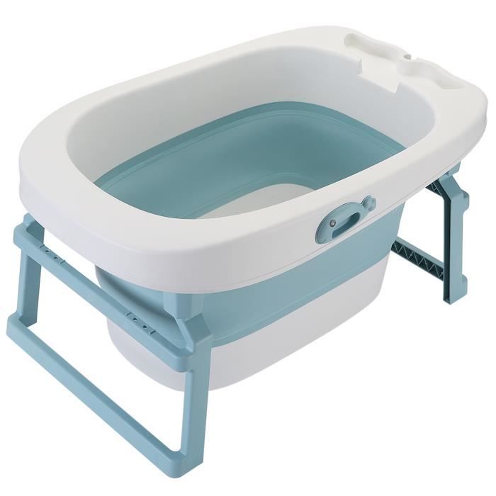 Baignoire Bebe Pliable avec Bouchon de Vidange, Baignoire Pliante