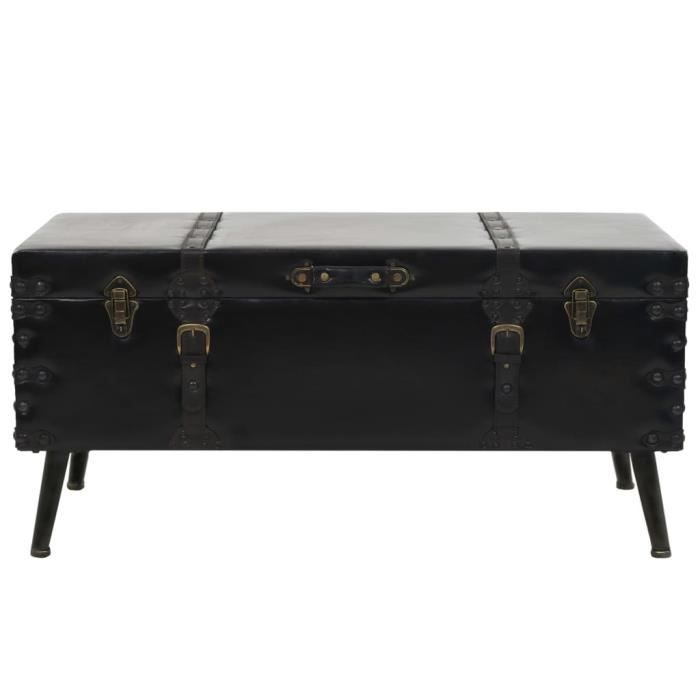 table basse kai en mdf et acier 102 x 51 x 48 cm - noir - vintage - salon