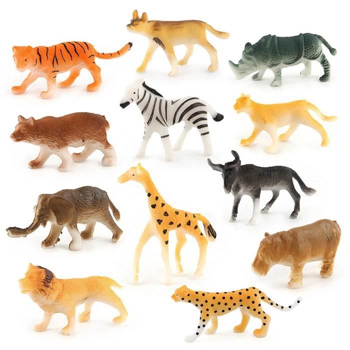12pc Enfants Assortis En Plastique Jouet Animaux Sauvages Jungle Zoo Figure Da 1420