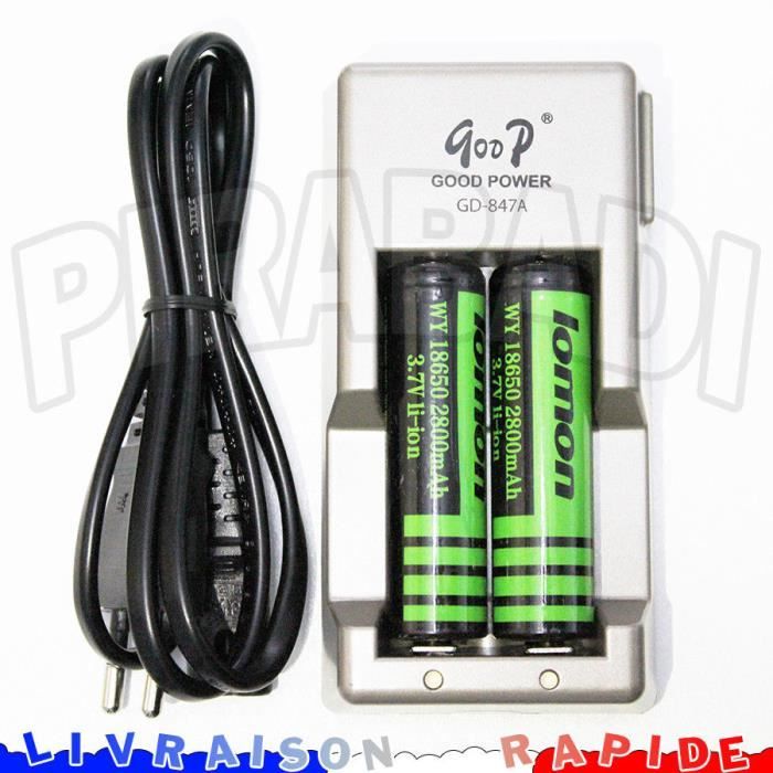 Chargeur De Piles Rechargeable USB-C 2 Slots | Compatible AA AAA 18650 Avec Écran LCD Et Protections Avancées