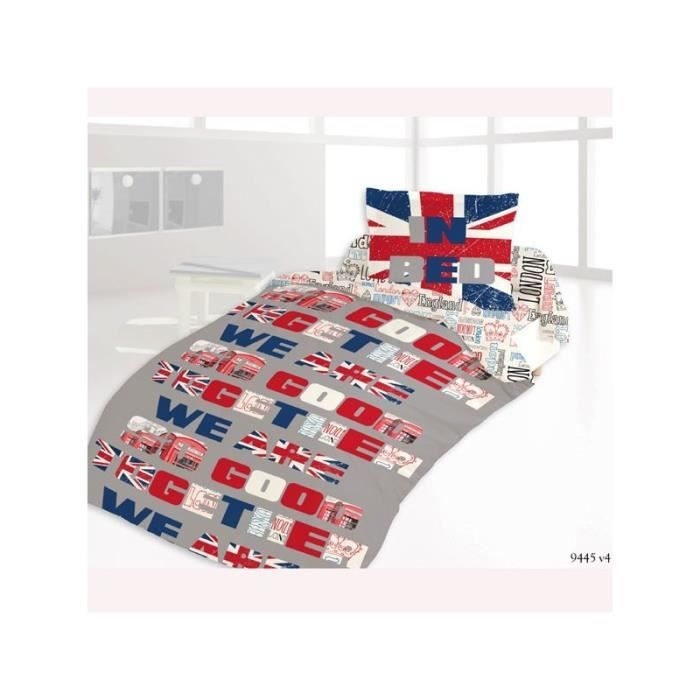Housse De Couette Les Marseillais Au Soleil 140x200 Cm + 1 Taie D'Oreiller 63x63 Cm - 100% Coton 57 Fils/cm²