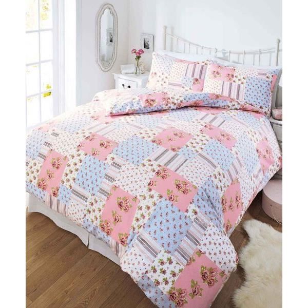 Housse de couette 220x240 cm flanelle PATCHWORK + 2 taies ...