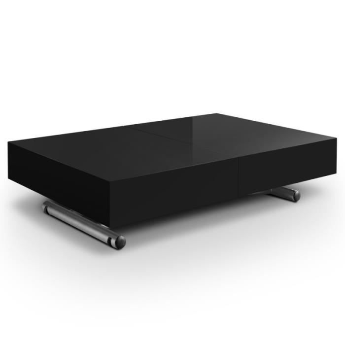Table Basse Relevable Extensible Laque Noir Achat Vente Table
