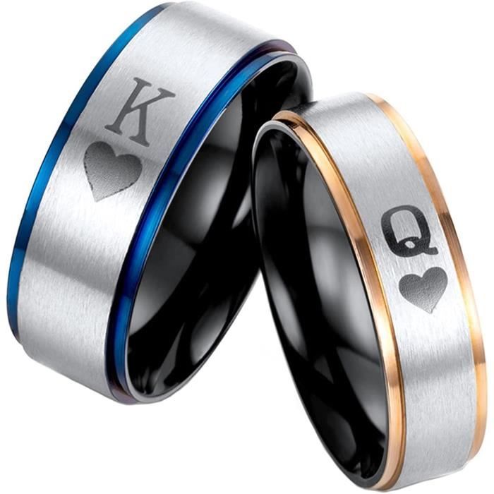 Bague couple acier on sale