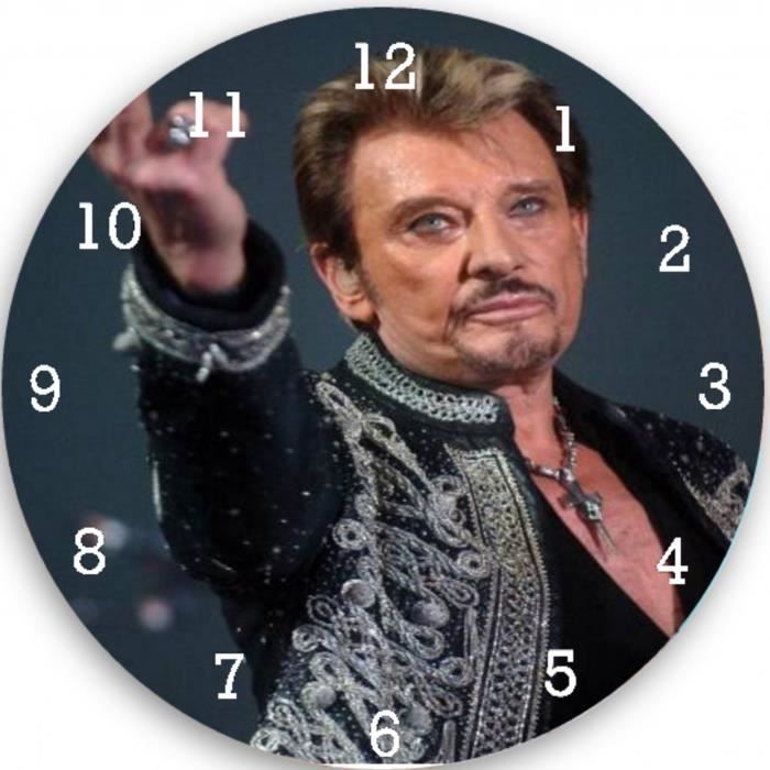 Horloge Johnny Hallyday Diametre 20cm Achat Vente Horloge Pendule Cdiscount