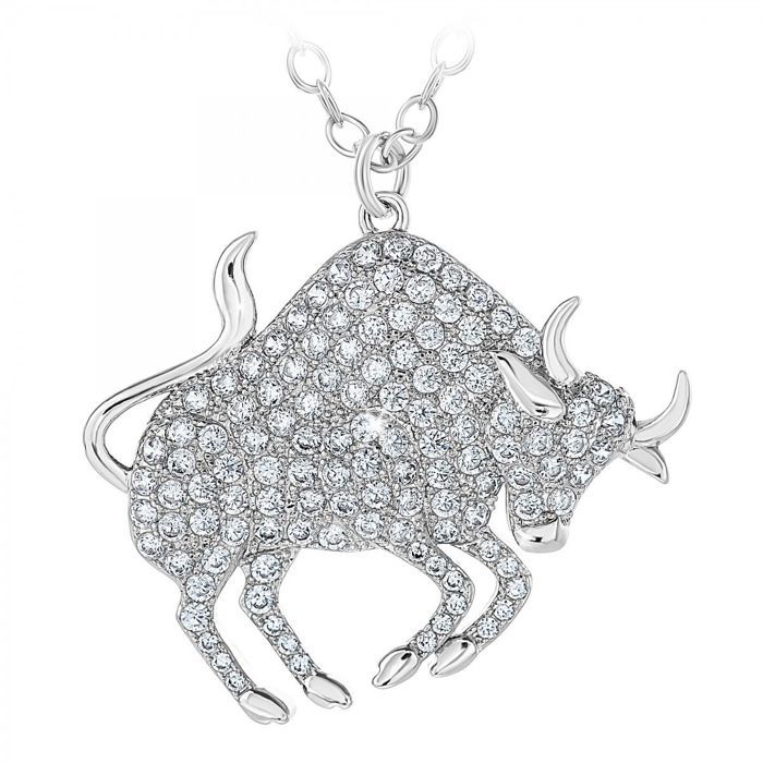 Collier Signe Astrologique Taureau Orne De Cristaux De Boheme Par Sc Crystal Achat Vente Sautoir Et Collier Collier Signe Astrologique