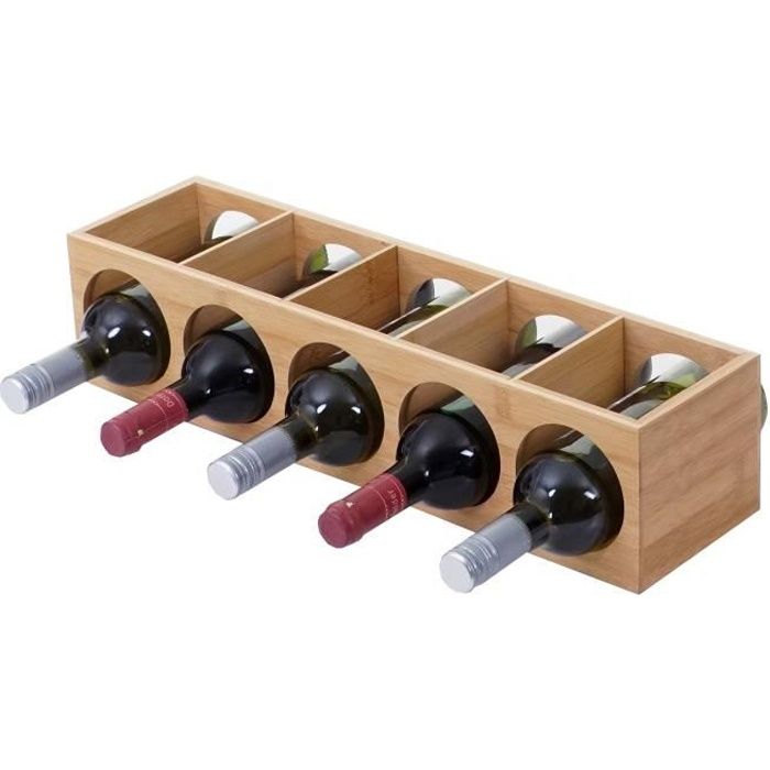étagère à vin - hwc-b89 - porte-bouteilles - bambou - 53x14x13cm