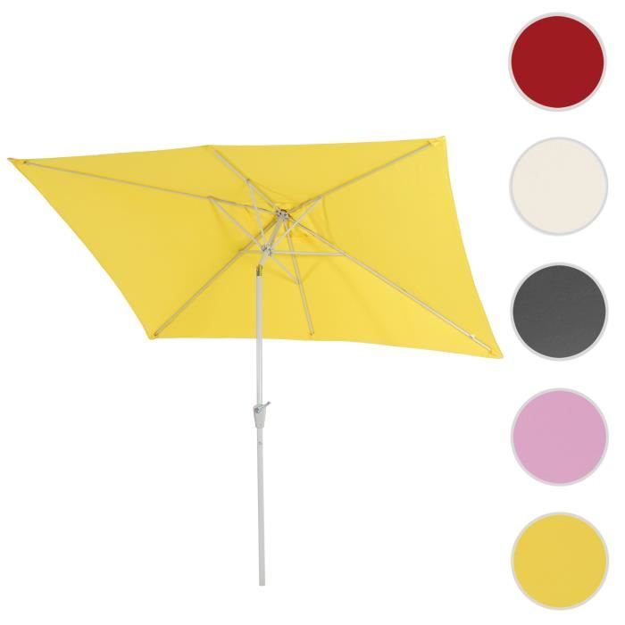 Parasol de jardin rectangulaire inclinable 2x3m - Jaune
