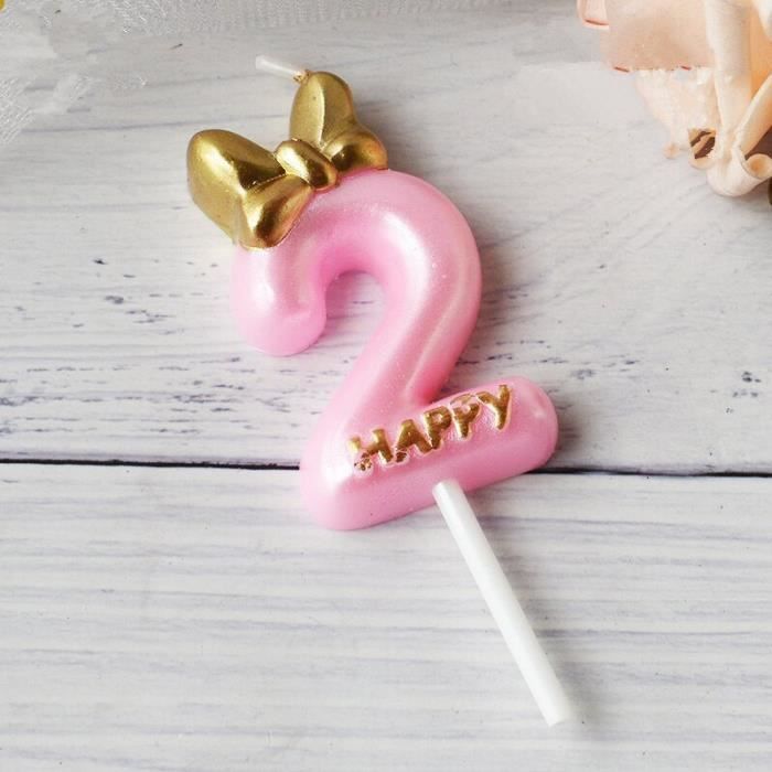 Bougies A Gateau Avec Numero Pour Anniversaire Decoration De Gateau Pour 0 1 2 3 4 5 6 7 8 9 Ans Numeros Pink2 In Cdiscount Maison