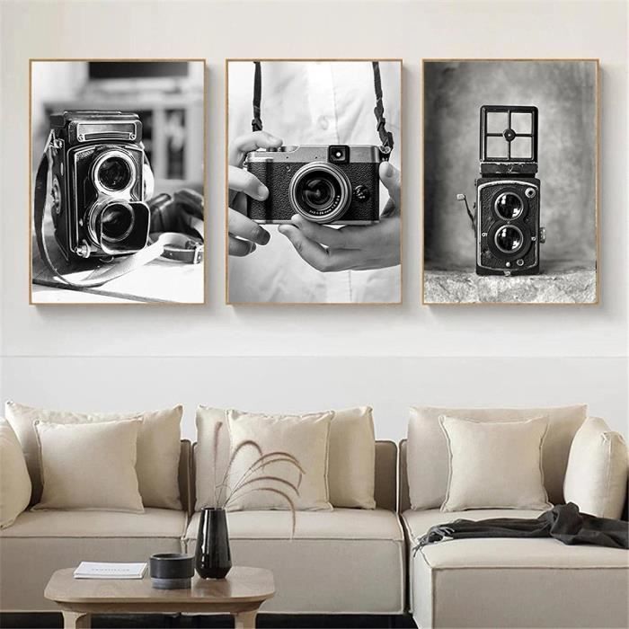Affiche noir et blanc photo vintage Palmiers - Cdiscount Maison