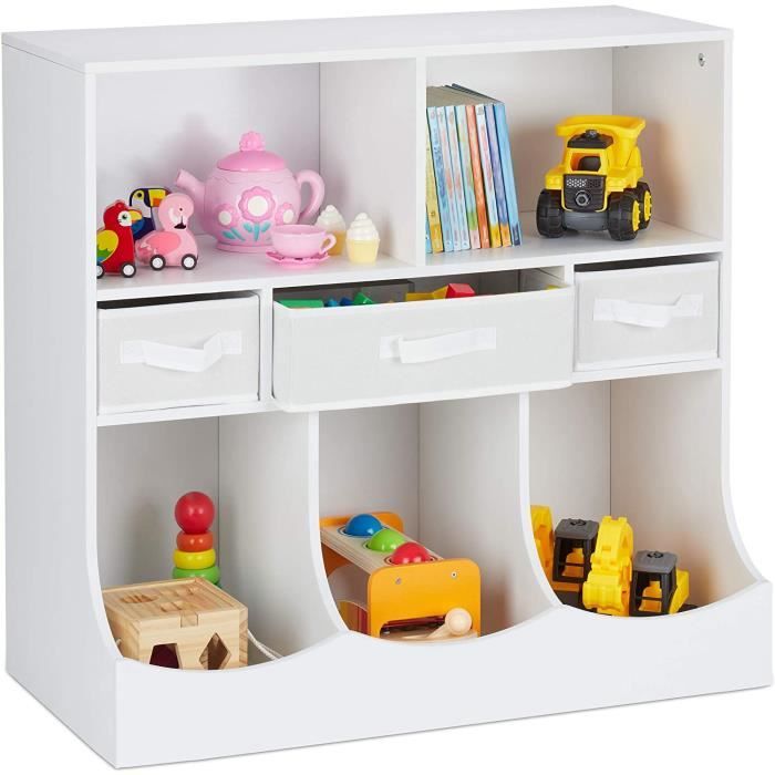 Banquette Rangement Enfant Relaxdays - Banc Coffre à Jouets Multicolore 54,5 X 60 X 35 Cm - 10