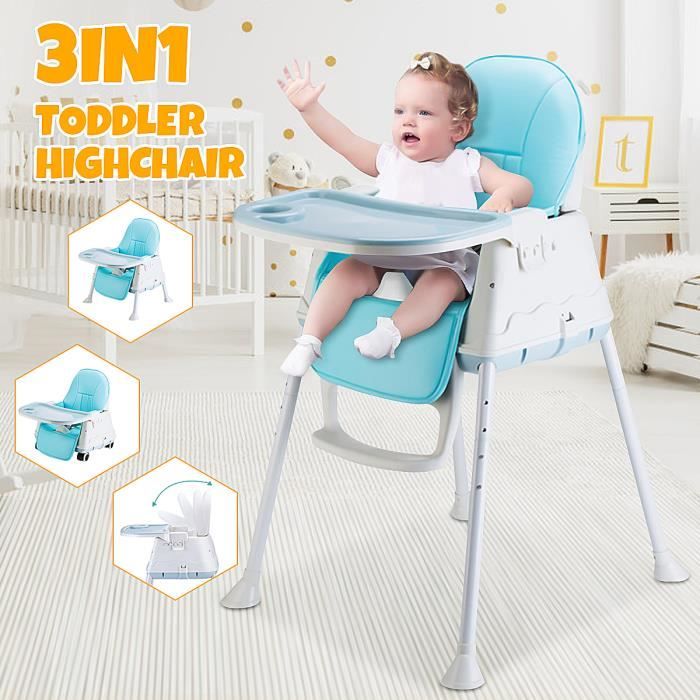 3 En 1 Chaise Haute Bebe Evolutive Reglable De La Naissance A 3 Ans 4 Roues Cdiscount Puericulture Eveil Bebe