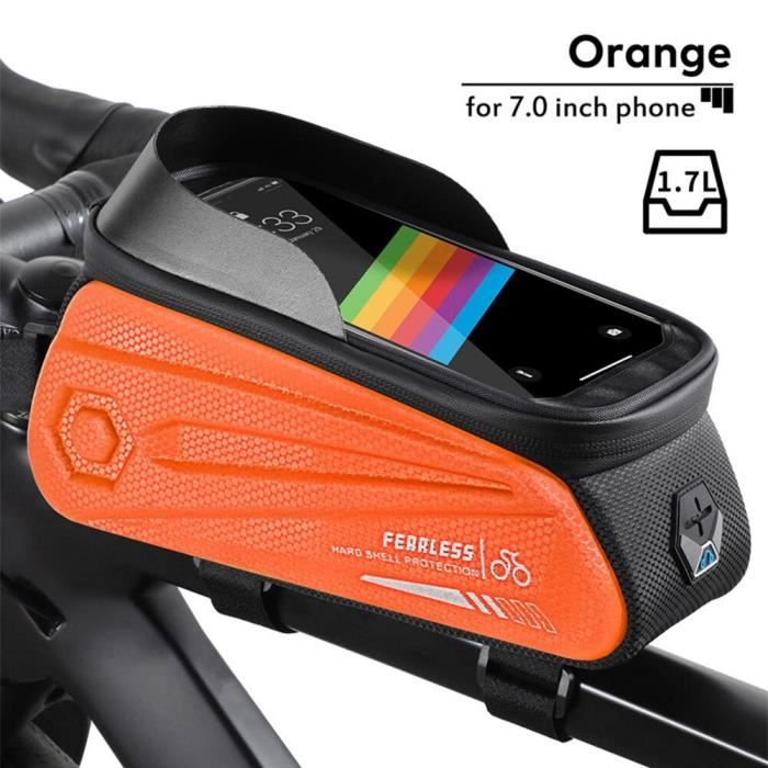 Sacoche Velo Guidon Sacoche Vélo étanche Avec Support Téléphone - Guidon/ cadre - Écran Tactile TPU, 1,8L - Pour VTT, Vélo Route Sacoche Vélo Grande Capacité