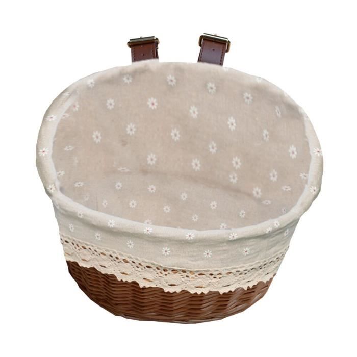 Accessoire Vélo Pratique Balade Panier De Vélo En Osier Pour Vélo, Panier De Rangement étanche, Panier De Vélo Tissé à La Main, Panier De Vélo Pour Guidon Avant, Panier De Rangement Pour