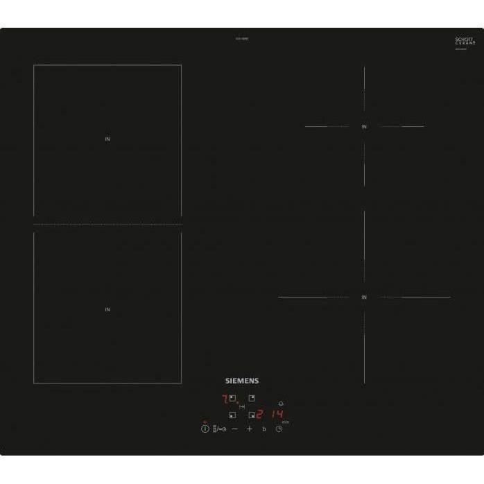 Plaque de cuisson à induction Siemens - 4 feux - 60 cm - EE611BPB5E IQ500