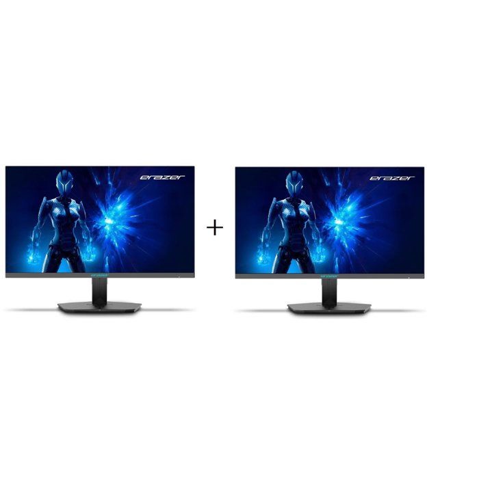 Lot de 2 écrans PC Gamer - ERAZER - 24 - FHD - 180Hz - Dalle IPS - 1ms - Ajustable en hauteur - MD20124