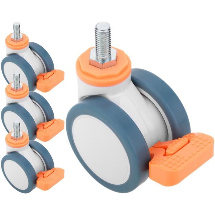 Lot De 3 Roulettes Pivotantes En C Pour Trépieds - Diamètre 75 Mm, Support 22-25 Mm - Verrouillage Rapide, Rotation 360° - 9
