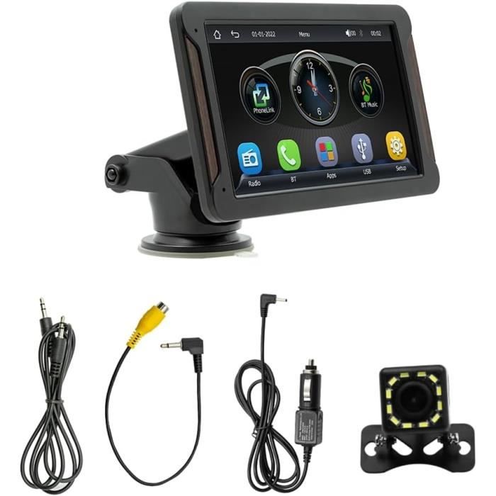 Autoradio bluetooth Carplay 1 Din GPS 7'' Écran Tactile Retractable FM  Radio Main Libres AUX-USB-TF Lien Miroir+Télécommande+Caméra - Cdiscount  Auto